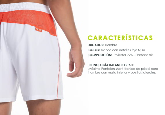 NOX Technical Calcetines de Padel Hombre - Blanco/Rojo