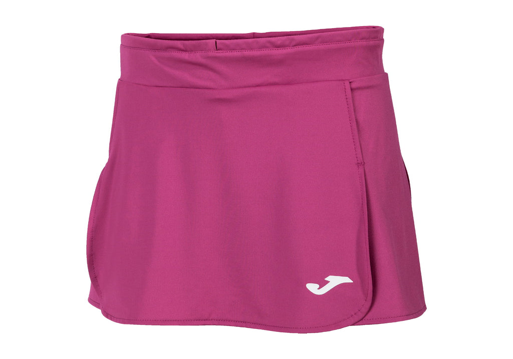 Falda Open II Fucsia - Rosa; vista frontal de la falda mostrando el detalle textil