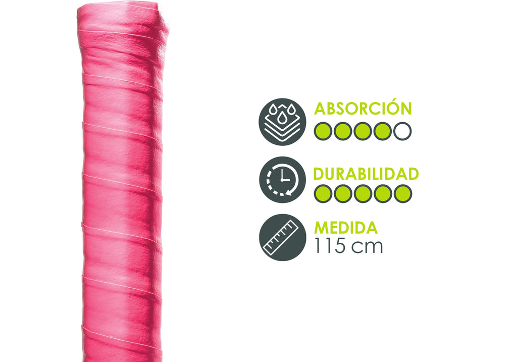 Overgrip Babolat Tour Original Comfort Dry Feel Individual Color Rosa Neon; Señalamiento de absorción, medidas y duración