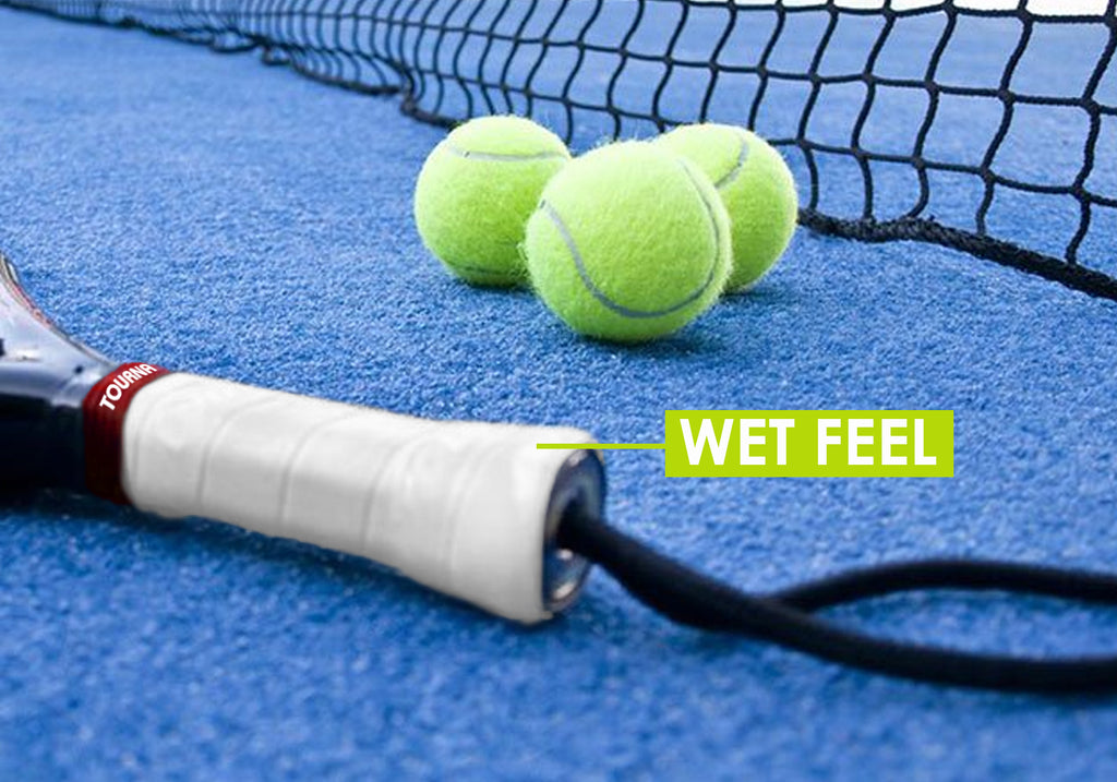 Tourna Grip Tourna Tac XL Sticky Tacky Feel Wet Feel 3 Grip on roll color Blanco; Grip con señalamiento de wet feel