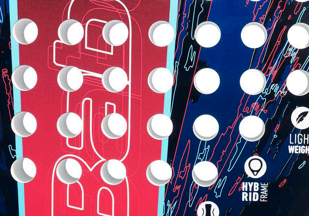 Babolat Contact 2023; Acercamiento de una pala de padel, suave y duradero.