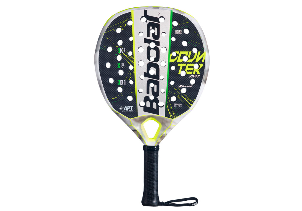 Babolat Counter Viper APT; Vista de una raqueta de diversos colores.
