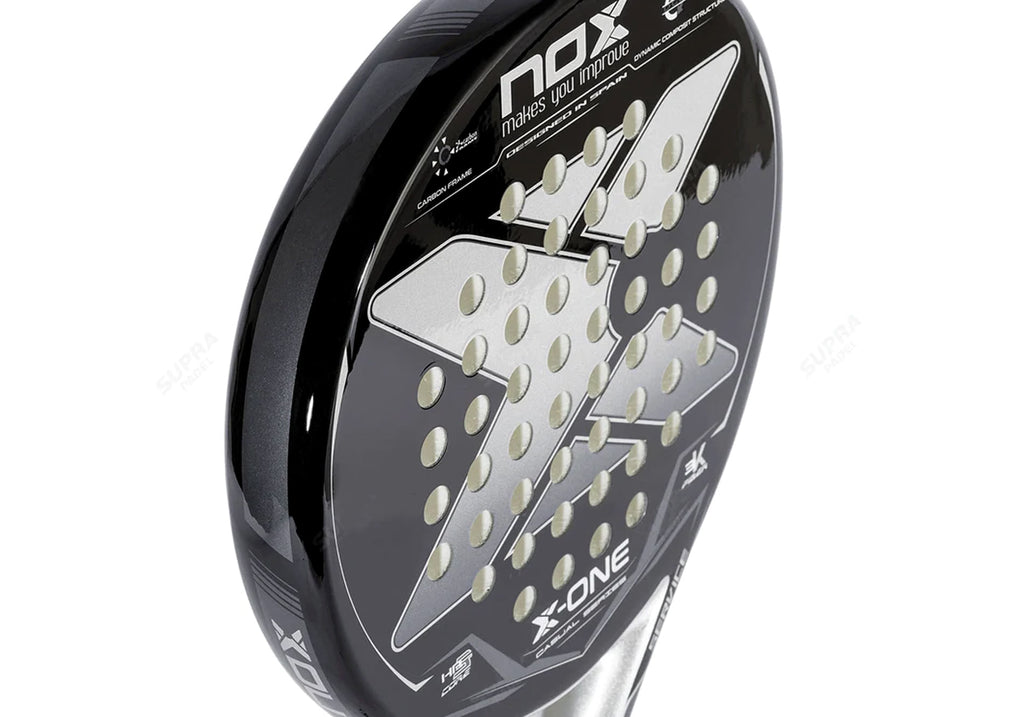 NOX X One 2023; acercamiento del acabado de la raqueta.